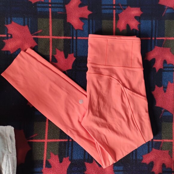 Lululemon Athletica Fast & Free 7/8 Tight II Nulux 25" - Red Orange - Picture 1 of 11